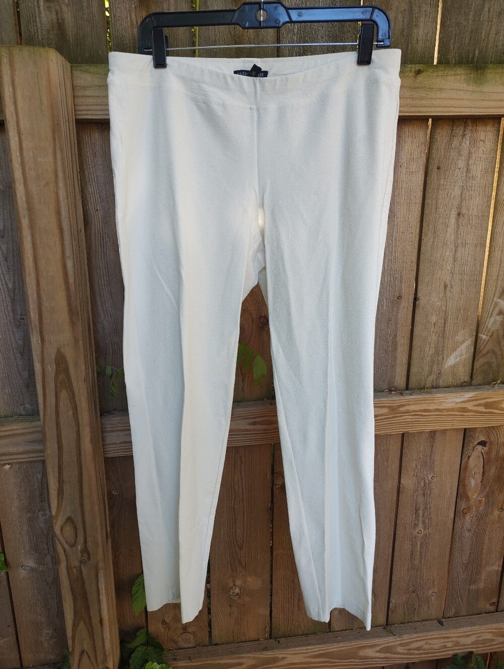 🏵️ Eileen Fisher Cream White Stretch Pull On Slim Ankle Pants NWT $168